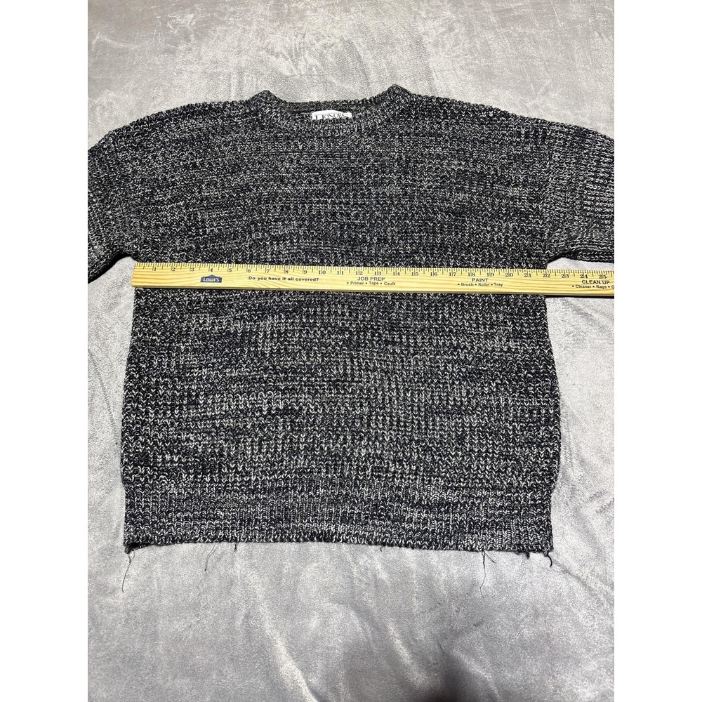 Honors Sweater Mens Gray Marled Chunky Knit Crewneck Pullover No Size Tag - Picture 6 of 10
